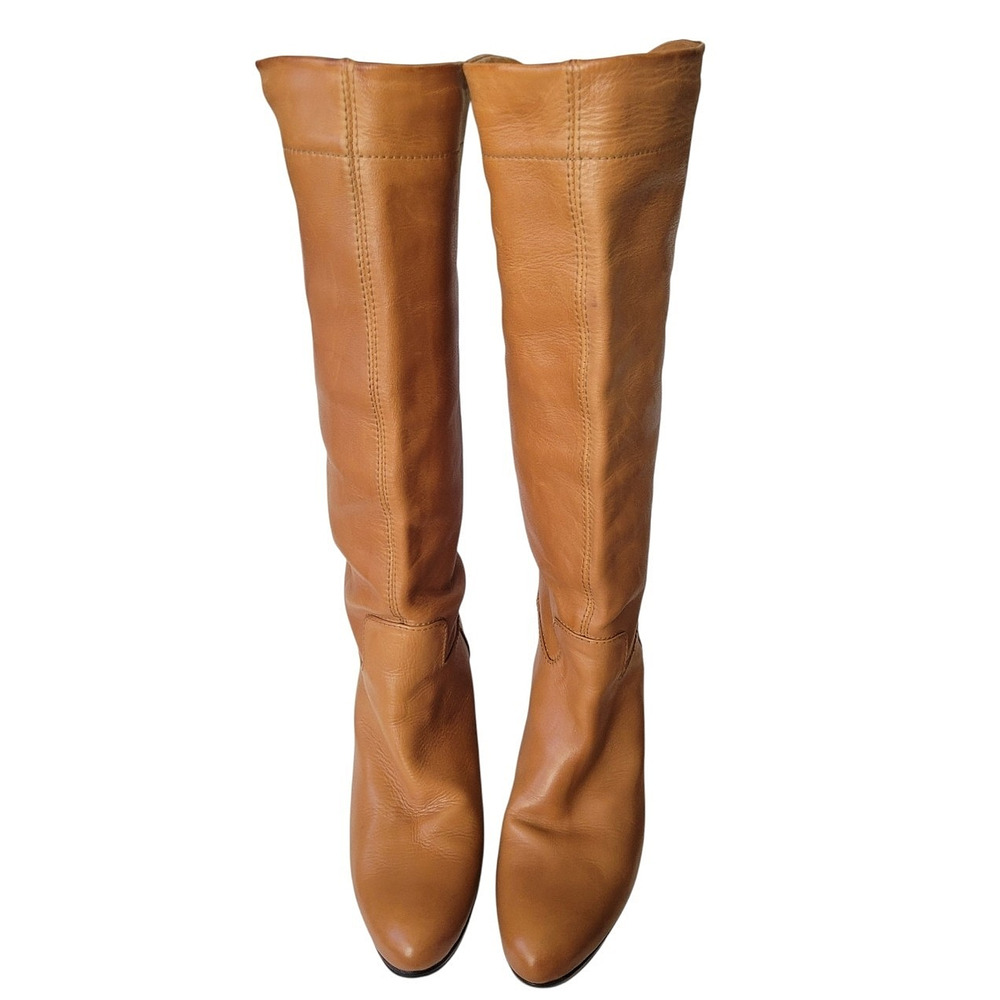 Massimo Dutti Knee High Leather Women Boots Brown Size EU 39/ US 9